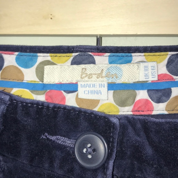 |Boden| Blue Navy Velvet Pants Size 6L - Picture 2 of 6